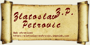 Zlatoslav Petrović vizit kartica